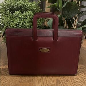 Etienne Aigner Vintage Burgundy Leather Briefcase